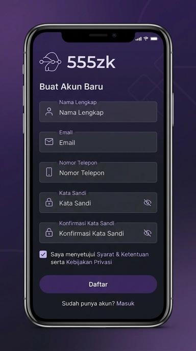 Panduan Registrasi Akun Baru 555zk untuk Android