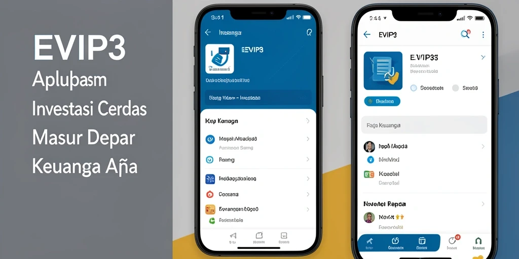 Tampilan antarmuka user-friendly aplikasi EVIP3 untuk investasi.
