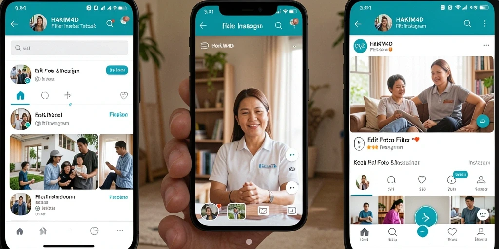 Antarmuka HAKIM4D yang intuitif dengan berbagai filter Instagram.
