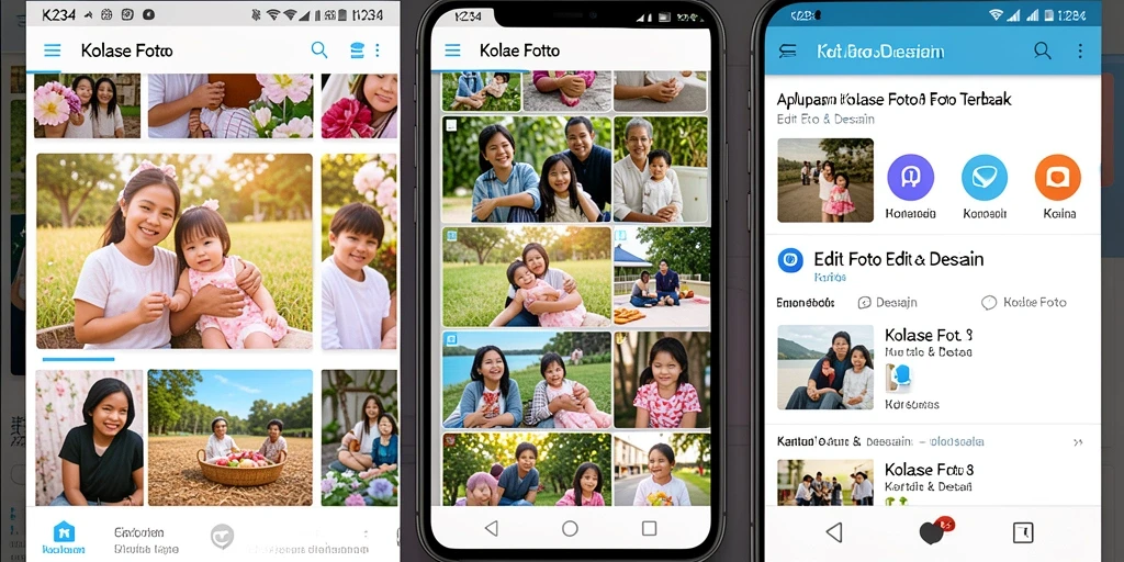 Antarmuka K234 untuk membuat kolase foto yang menarik.