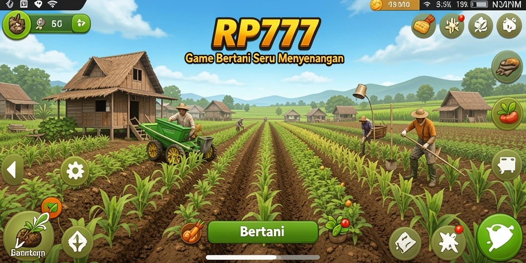 Antarmuka game Bertani RP777 yang menarik dan interaktif.