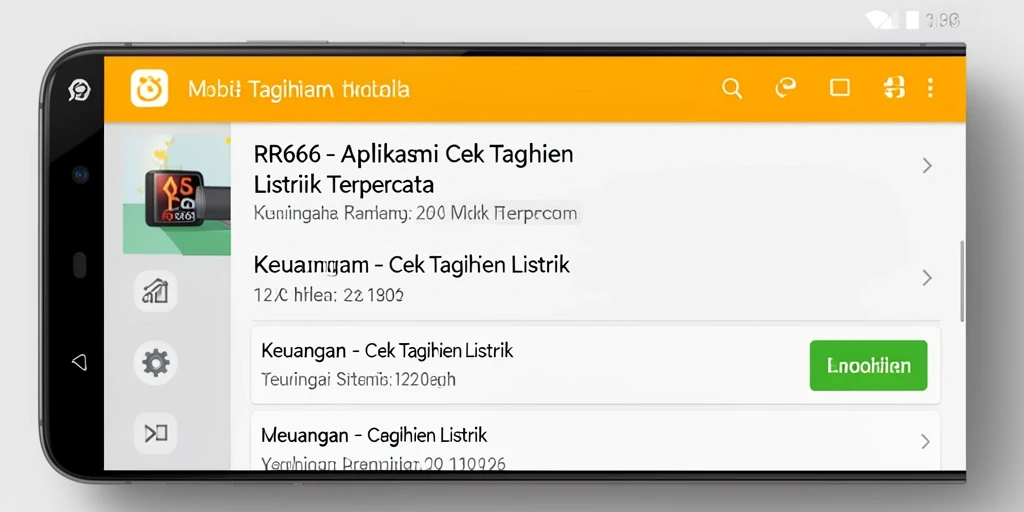 Tampilan aplikasi RR666 untuk cek tagihan listrik yang mudah digunakan.
