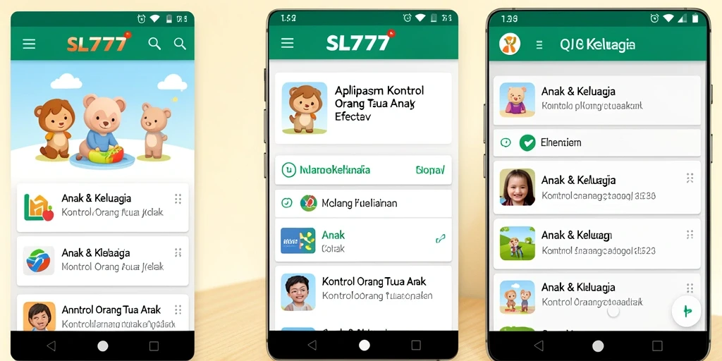 Antarmuka sederhana dan intuitif dari aplikasi Kontrol Orang Tua Anak.