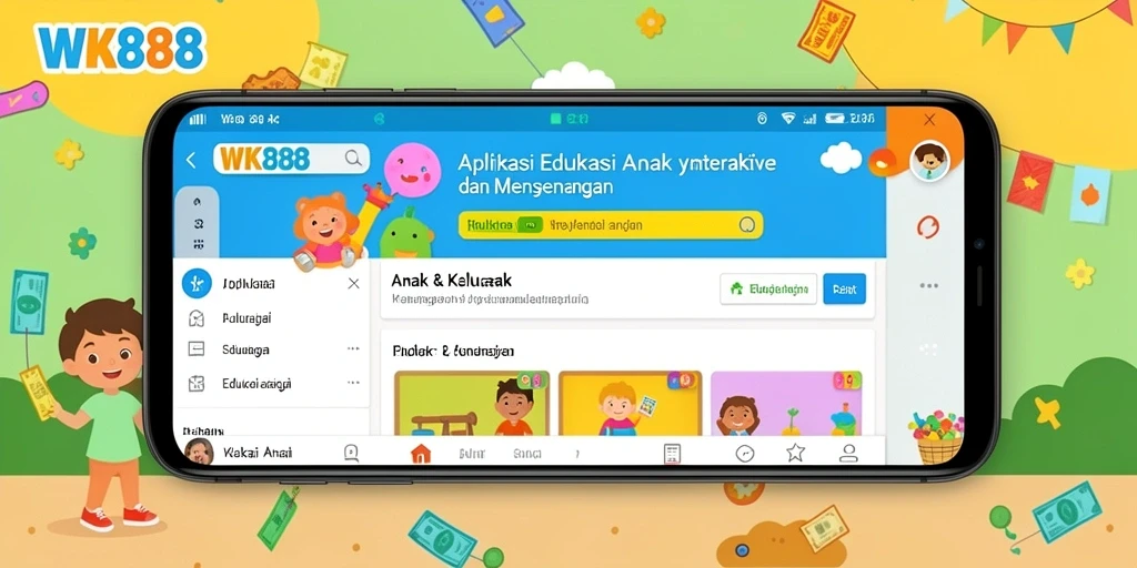 Tampilan antarmuka interaktif dan aplikasi edukasi anak yang menyenangkan.