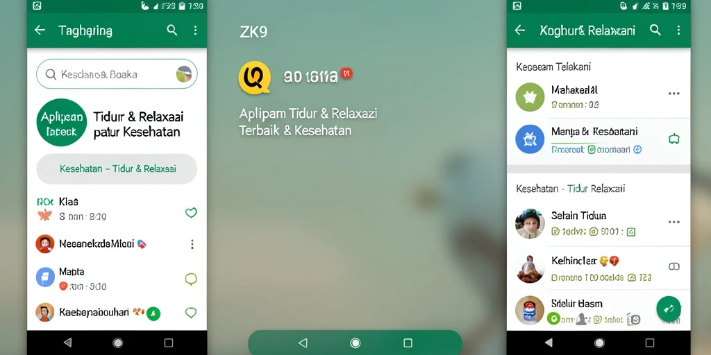 Tampilan aplikasi ZK9 yang menenangkan untuk tidur dan relaksasi.